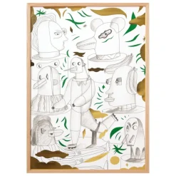 The Wrong Shop Animalotèque poster with oak frame, 49.5 x 69.5 cm