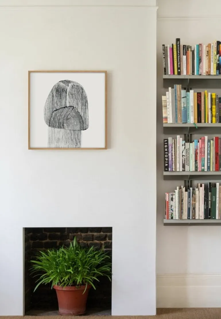 The Wrong Shop Drawing 9 poster with oak frame, 69.5 x 69.5 cm