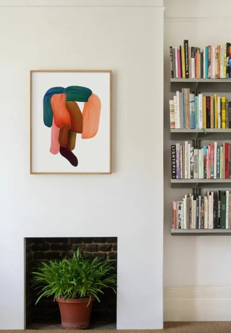 The Wrong Shop Drawing 14 poster with oak frame, 69.5 x 88.5 cm