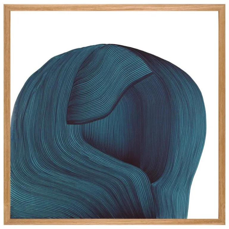 The Wrong Shop Drawing 4 poster with oak frame, 70 x 70 cm