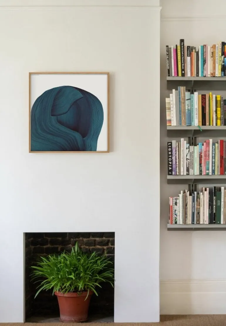 The Wrong Shop Drawing 4 poster with oak frame, 70 x 70 cm