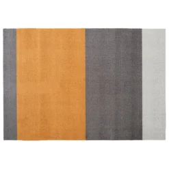 Tica Copenhagen Stripes horizontal floor mat, 60 x 90 cm, grey - muted yellow