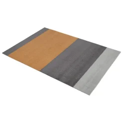 Tica Copenhagen Stripes horizontal floor mat, 60 x 90 cm, grey - muted yellow
