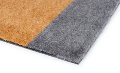 Tica Copenhagen Stripes horizontal floor mat, 60 x 90 cm, grey - muted yellow