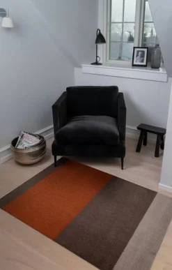 Tica Copenhagen Stripes horizontal rug, 90 x 130 cm, brown - terracotta