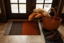 Tica Copenhagen Stripes horizontal floor mat, 60 x 90 cm, brown - terracotta