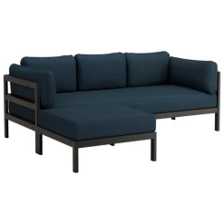 TIPTOE Easy ottoman, graphite black - midnight blue