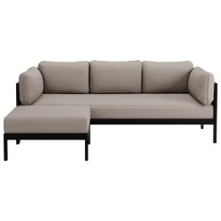 TIPTOE Easy ottoman, graphite black - sand beige