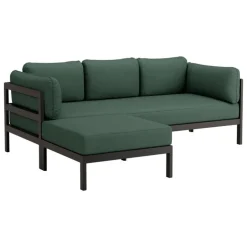 TIPTOE Easy ottoman, graphite black - forest green