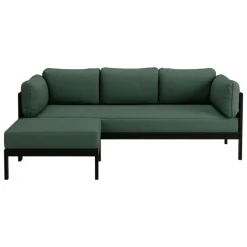 TIPTOE Easy ottoman, graphite black - forest green