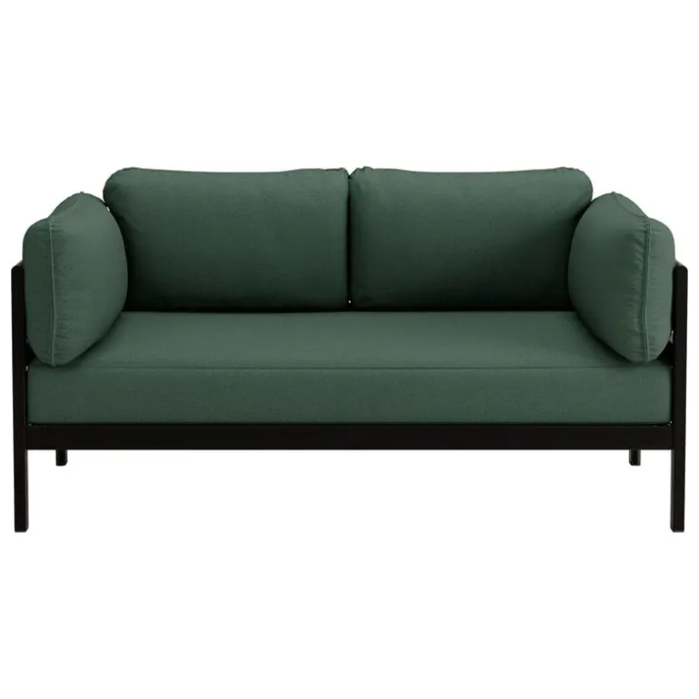 TIPTOE Easy 2-seater sofa, graphite black - forest green