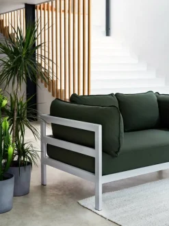 TIPTOE Easy 2-seater sofa, graphite black - forest green