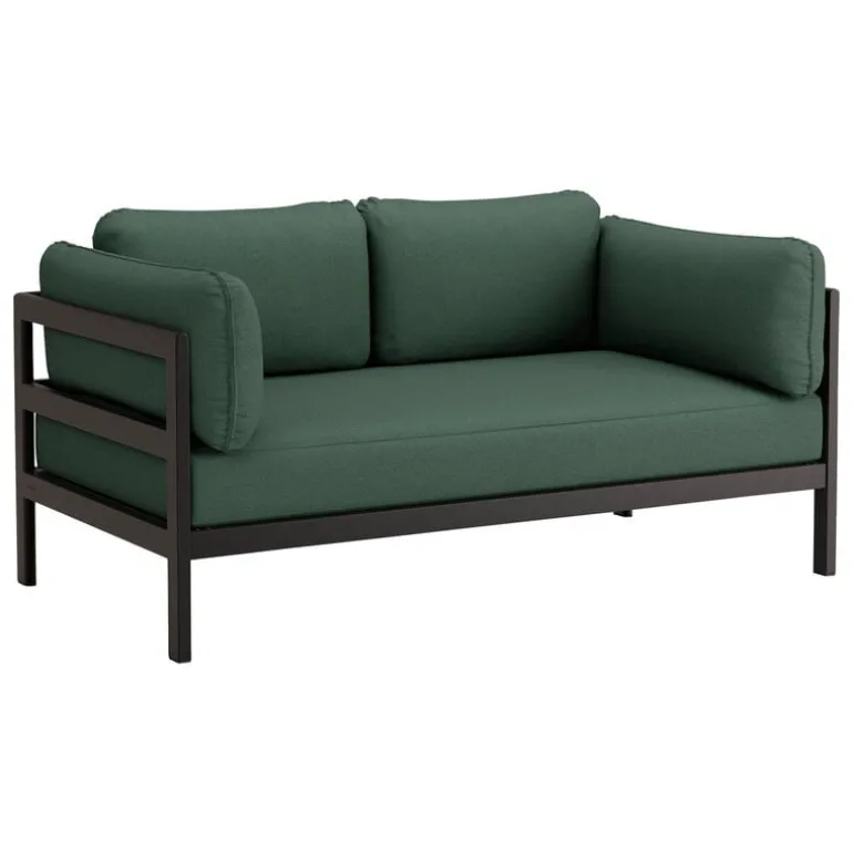 TIPTOE Easy 2-seater sofa, graphite black - forest green