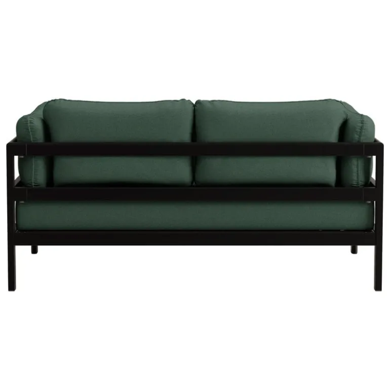 TIPTOE Easy 2-seater sofa, graphite black - forest green