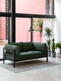 TIPTOE Easy 2-seater sofa, graphite black - forest green