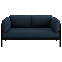 TIPTOE Easy 2-seater sofa, graphite black - midnight blue