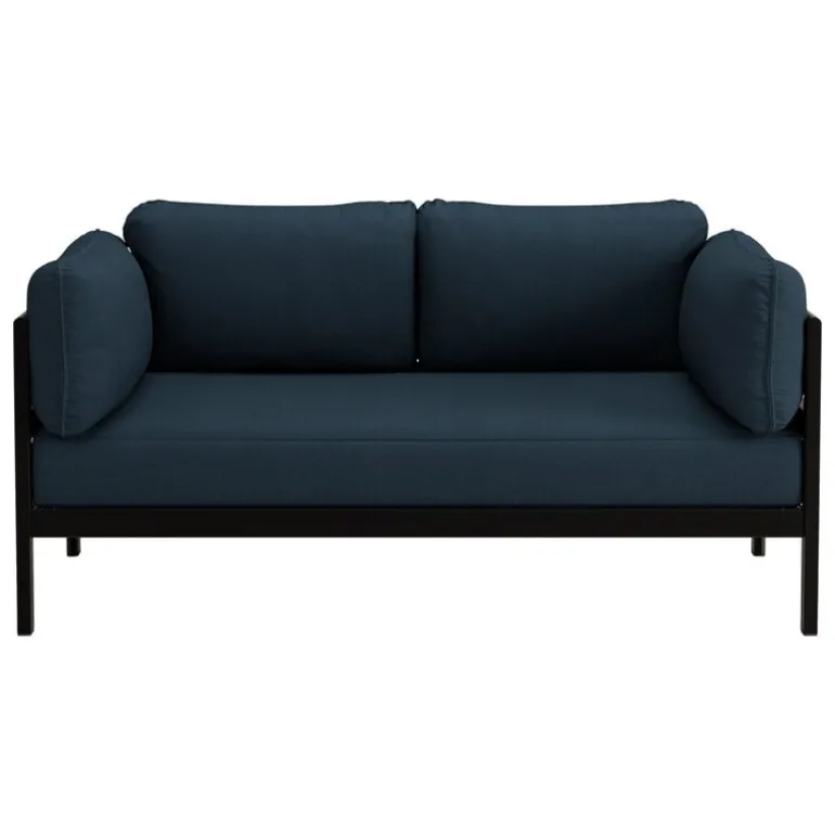 TIPTOE Easy 2-seater sofa, graphite black - midnight blue