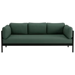 TIPTOE Easy 3-seater sofa, graphite black - forest green