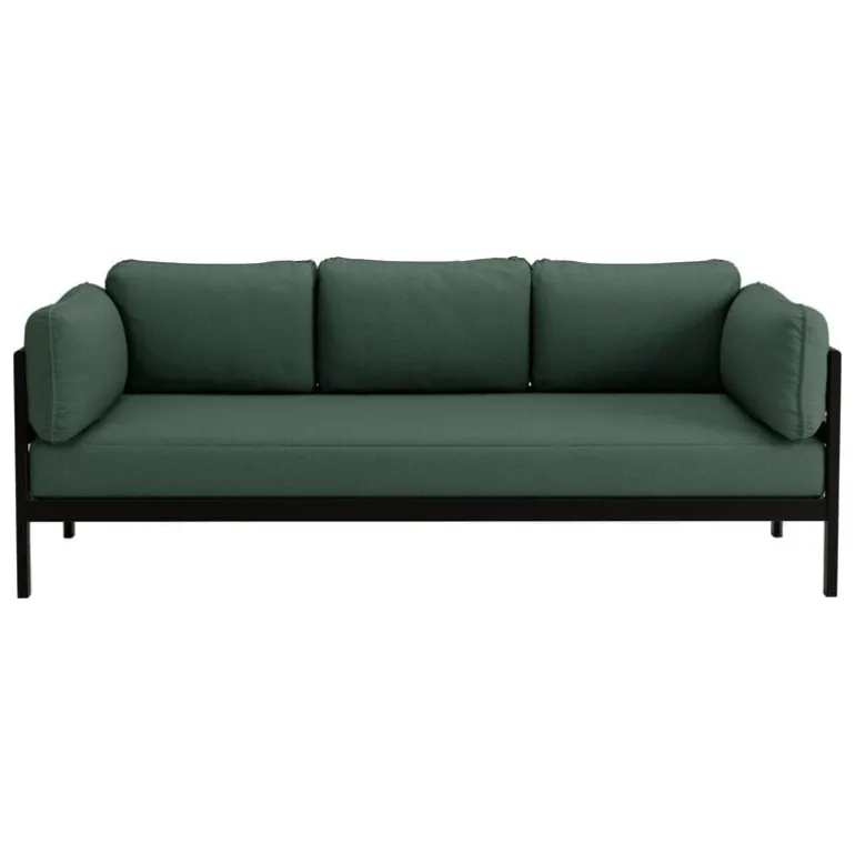 TIPTOE Easy 3-seater sofa, graphite black - forest green