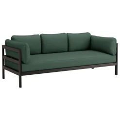 TIPTOE Easy 3-seater sofa, graphite black - forest green