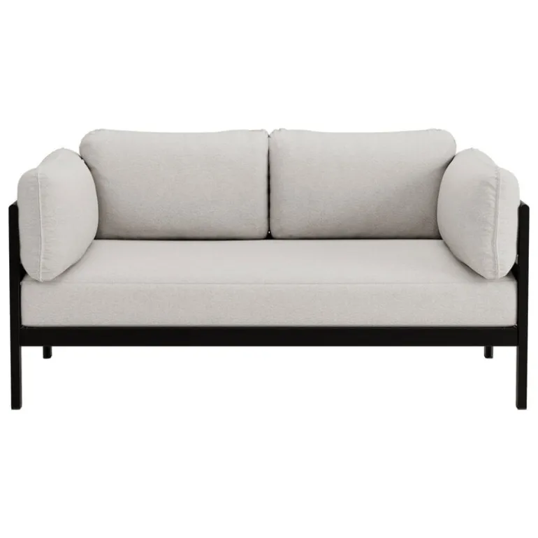 TIPTOE Easy 2-seater sofa, graphite black - heather grey