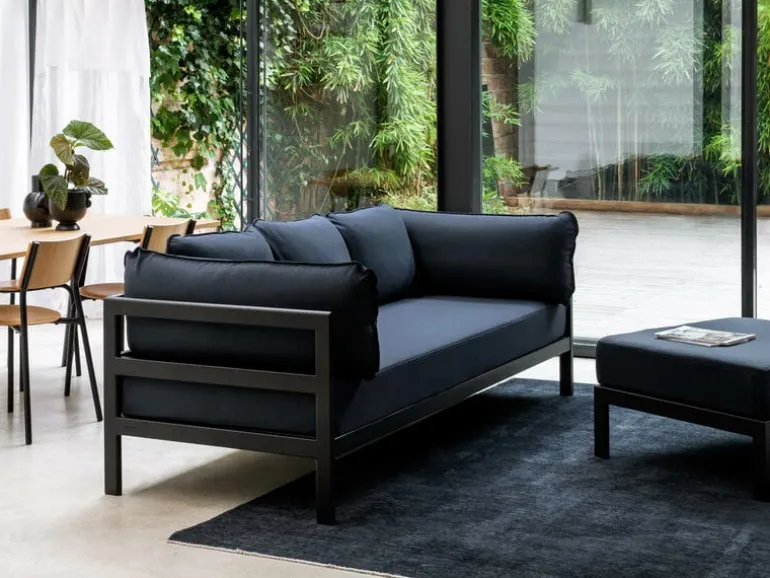 TIPTOE Easy 3-seater sofa, graphite black - midnight blue