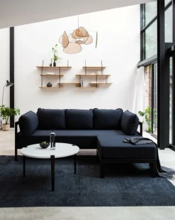 TIPTOE Easy 3-seater sofa, graphite black - midnight blue