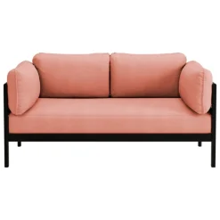 TIPTOE Easy 2-seater sofa, graphite black - vintage pink