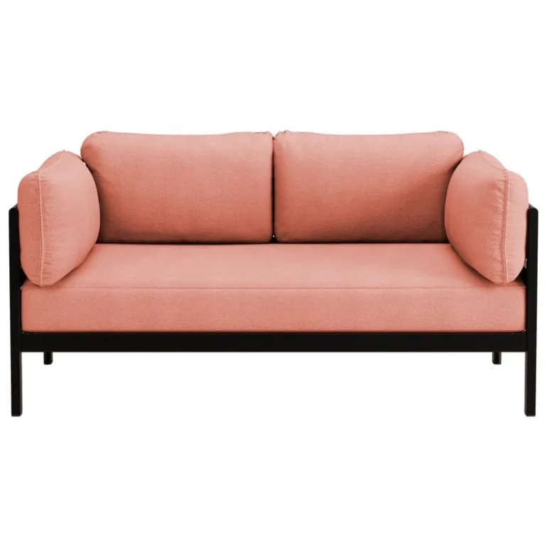 TIPTOE Easy 2-seater sofa, graphite black - vintage pink