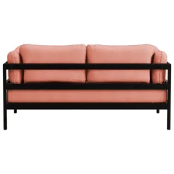 TIPTOE Easy 2-seater sofa, graphite black - vintage pink