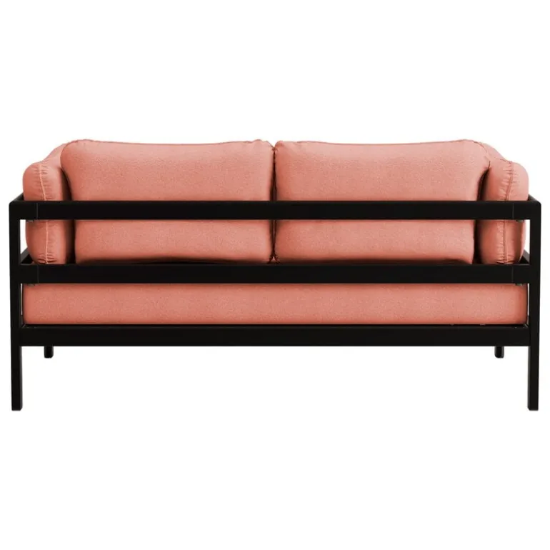 TIPTOE Easy 2-seater sofa, graphite black - vintage pink