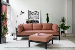 TIPTOE Easy 3-seater sofa, graphite black - vintage pink
