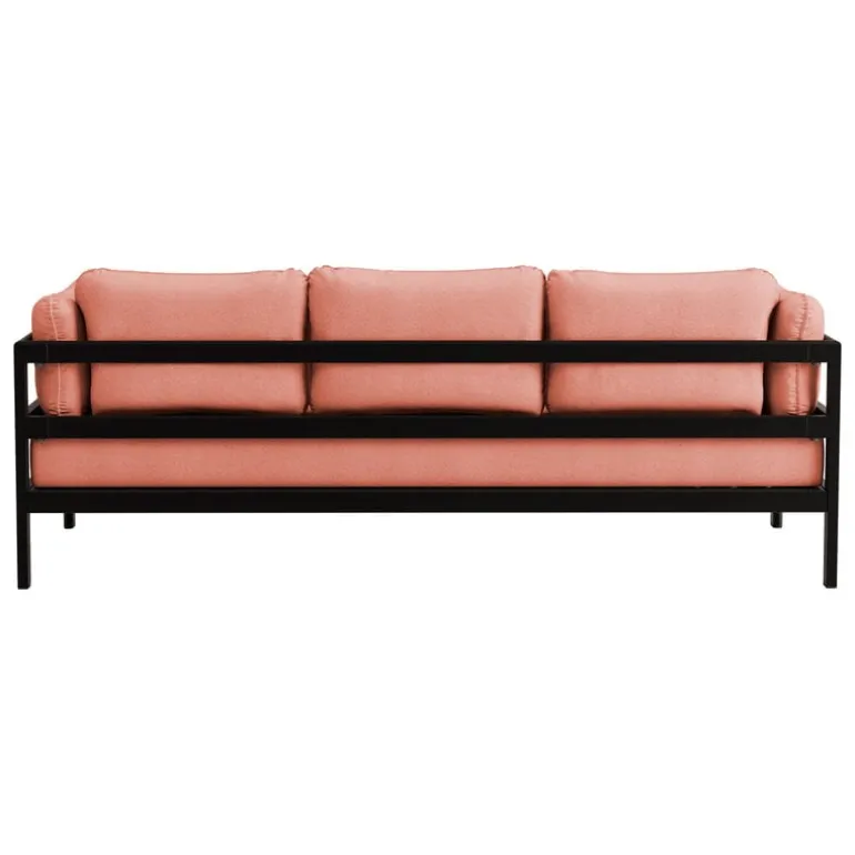 TIPTOE Easy 3-seater sofa, graphite black - vintage pink