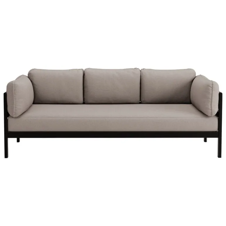 TIPTOE Easy 3-seater sofa, graphite black - sand beige