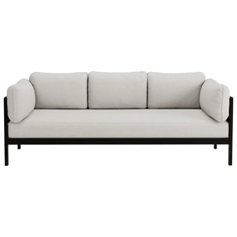 TIPTOE Easy 3-seater sofa, graphite black - heather grey