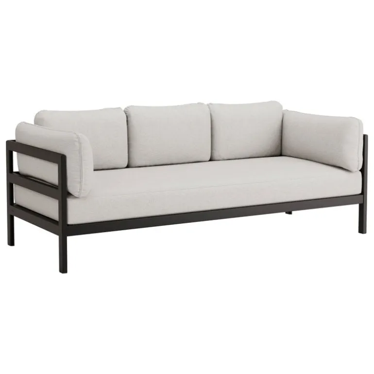 TIPTOE Easy 3-seater sofa, graphite black - heather grey