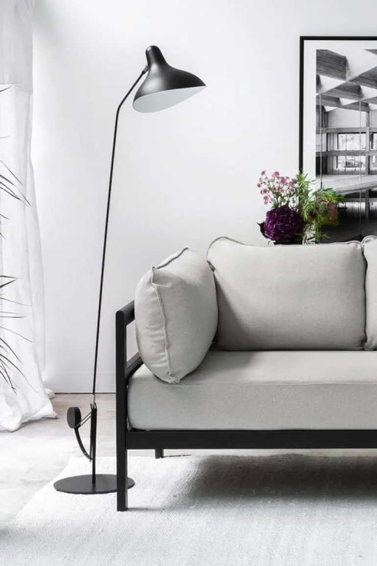 TIPTOE Easy 3-seater sofa, graphite black - heather grey