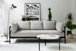 TIPTOE Easy 3-seater sofa, graphite black - heather grey