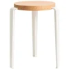 TIPTOE Lou stool, oak - cloudy white