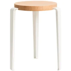 TIPTOE Lou stool, oak - cloudy white