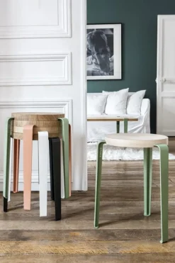 TIPTOE Lou stool, oak - cloudy white