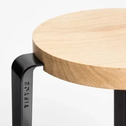 TIPTOE Lou stool, oak - graphite black