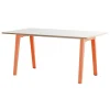 TIPTOE New Modern table 160 x 95 cm, white laminate - ash pink