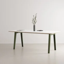 TIPTOE New Modern table 190 x 95 cm, white laminate - rosemary green