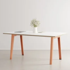TIPTOE New Modern table 190 x 95 cm, white laminate - ash pink