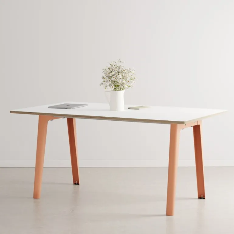 TIPTOE New Modern table 190 x 95 cm, white laminate - ash pink