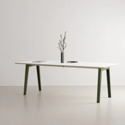 TIPTOE New Modern table 220 x 95 cm, white laminate - rosemary green