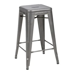 Tolix Bar stool H65, glossy varnished raw steel