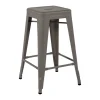 Tolix Bar stool H65, matte MFT Grey de Paris