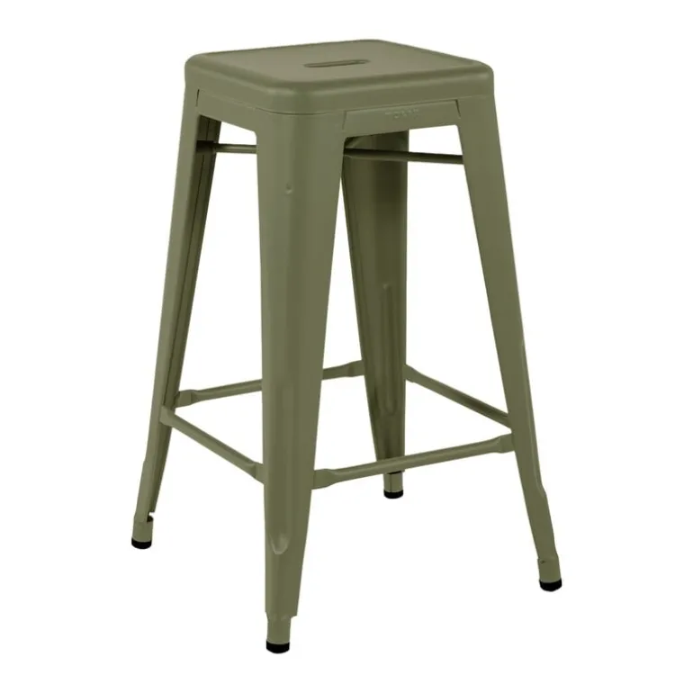 Tolix Bar stool H65, matte MFT olive